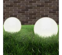 vidaXL Lámpara de jardín LED esférica 40 cm PMMA 2 piezas