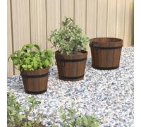 vidaXL Juego de maceteros cubo de madera 3 piezas madera maciza abeto