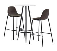 vidaXL Juego de mesa alta y taburetes 3 piezas tela gris oscuro