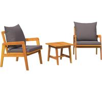 vidaXL Juego de mesa bistró, 3 unidades, color marrón, madera de acacia maciza