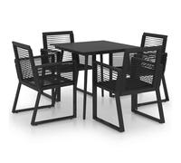 vidaXL Juego de comedor para jardín 5 piezas ratán PVC negro