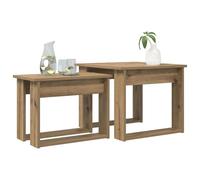 vidaXL Juego de Mesas de Centro 2 pcs Roble Artesanal, Conjunto de Mesas de Café Modernas, Diseño Rectangular, Madera Resistente, Apilables para Sala de Estar