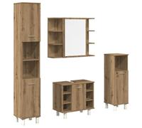 vidaXL Juego de muebles baño 4 piezas madera ingeniería roble artisan