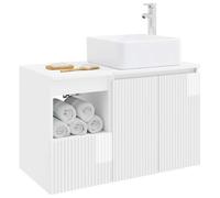 vidaXL Juego de Muebles de baño 2 uds. Blanco Brillante
