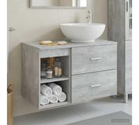 vidaXL Juego de muebles de baño 2 uds. Gris Hormigón