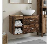 vidaXL Juego de muebles de baño 2 uds. Madera envejecida