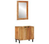 vidaXL Juego de Muebles de Baño 2 uds. Natural 62 x 33 x 58 cm