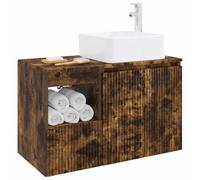 vidaXL Juego de Muebles de baño 2 uds. Roble Ahumado