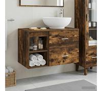 vidaXL Juego de muebles de baño 2 uds. Roble Ahumado