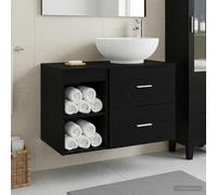 vidaXL Juego de muebles de baño 2 uds. Roble Negro