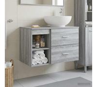 vidaXL Juego de muebles de baño 2 uds. Sonoma gris