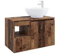 vidaXL Juego de muebles de baño, 2 unidades, madera reciclada y aglomerado