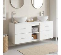 vidaXL Juego de Muebles de Baño 3 uds. Blanco 49,5 x 35 x 63 cm