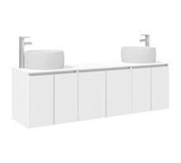 vidaXL Juego de Muebles de Baño 3 uds. Blanco 49,5 x 44,5 x 66 cm