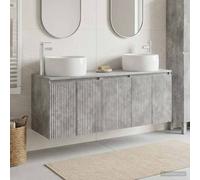 vidaXL Juego de Muebles de Baño 3 uds. Gris Hormigón