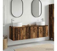 vidaXL Juego de Muebles de Baño 3 uds. Madera envejecida