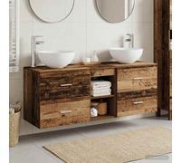 vidaXL Juego de Muebles de Baño 3 uds. Madera envejecida