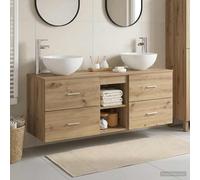 vidaXL Juego de Muebles de Baño 3 uds. Roble artisan 49,5 x 35 x 63 cm