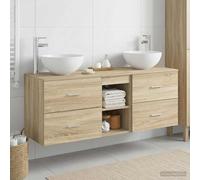 vidaXL Juego de Muebles de Baño 3 uds. Roble Sonoma 49,5 x 35 x 63 cm