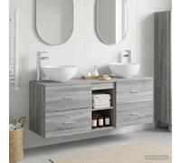 vidaXL Juego de Muebles de Baño 3 uds. Sonoma gris 49,5 x 35 x 63 cm