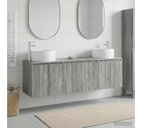vidaXL Juego de Muebles de Baño 3 uds. Sonoma gris 49,5 x 44,5 x 66 cm