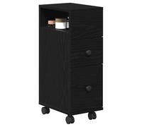 vidaXL Juego de muebles de baño 33 x 23 x 65 cm Roble negro, con rueda, moderno, montado en pared