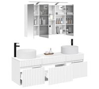 vidaXL Juego de Muebles de Baño 4 pcs Blanco 100 x 14,5 x 70 cm,