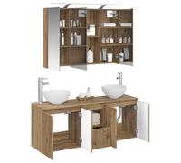 vidaXL Juego de Muebles de Baño 4 pcs Roble Artesanal,