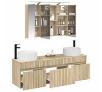 vidaXL Juego de Muebles de Baño 4 pcs Roble Sonoma 100 x 14,5 x 70 cm,