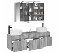 vidaXL Juego de Muebles de Baño 4 pcs Sonoma Gris 100 x 14,5 x 70 cm,