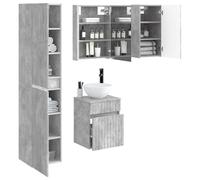 vidaXL Juego de Muebles de Baño 5 pcs Gris Hormigón,