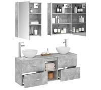 vidaXL Juego de Muebles de Baño 5 pcs Gris Hormigón 53 x 15,5 x 70 cm,