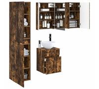 vidaXL Juego de Muebles de Baño 5 pcs Roble Ahumado,