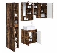 vidaXL Juego de Muebles de Baño 5 pcs Roble Ahumado 50 x 14,5 x 70 cm,