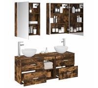 vidaXL Juego de Muebles de Baño 5 pcs Roble Ahumado 53 x 15,5 x 70 cm,