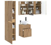vidaXL Juego de Muebles de Baño 5 pcs Roble Artesanal,