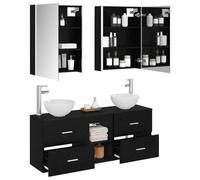 vidaXL Juego de Muebles de Baño 5 pcs Roble Negro 53 x 15,5 x 70 cm,