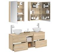 vidaXL Juego de Muebles de Baño 5 pcs Roble Sonoma 53 x 15,5 x 70 cm,