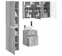 vidaXL Juego de Muebles de Baño 5 pcs Sonoma Gris 43 x 11,5 x 60,5 cm,