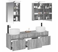 vidaXL Juego de Muebles de Baño 5 pcs Sonoma Gris 50 x 14,5 x 70 cm,