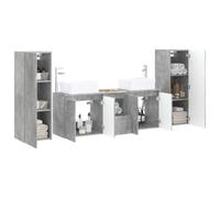 vidaXL Juego de Muebles de baño 5 uds. Gris Hormigón