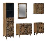 vidaXL Juego de Muebles de baño 5 uds. Marrón 62 x 33 x 58 cm