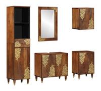 vidaXL Juego de Muebles de Baño 5 uds. Marrón miel 62 x 33 x 58 cm