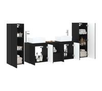 vidaXL Juego de Muebles de baño 5 uds. Negro 33 x 34,5 x 100 cm