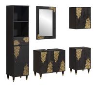 vidaXL Juego de Muebles de Baño 5 uds. Negro 62 x 33 x 58 cm