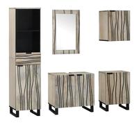 vidaXL Juego de muebles de baño con cajón 5 pcs Madera de Nogal Marrón