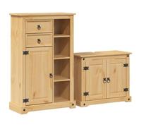 vidaXL Juego de muebles de baño Corona – 2 pzas, madera maciza de pino