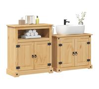 vidaXL Juego de muebles de baño Corona 2 pzas madera maciza pino