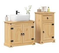 vidaXL Juego de muebles de baño Corona 2 pzas madera maciza pino