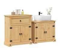 vidaXL Juego de muebles de baño Corona 2 pzas madera maciza pino